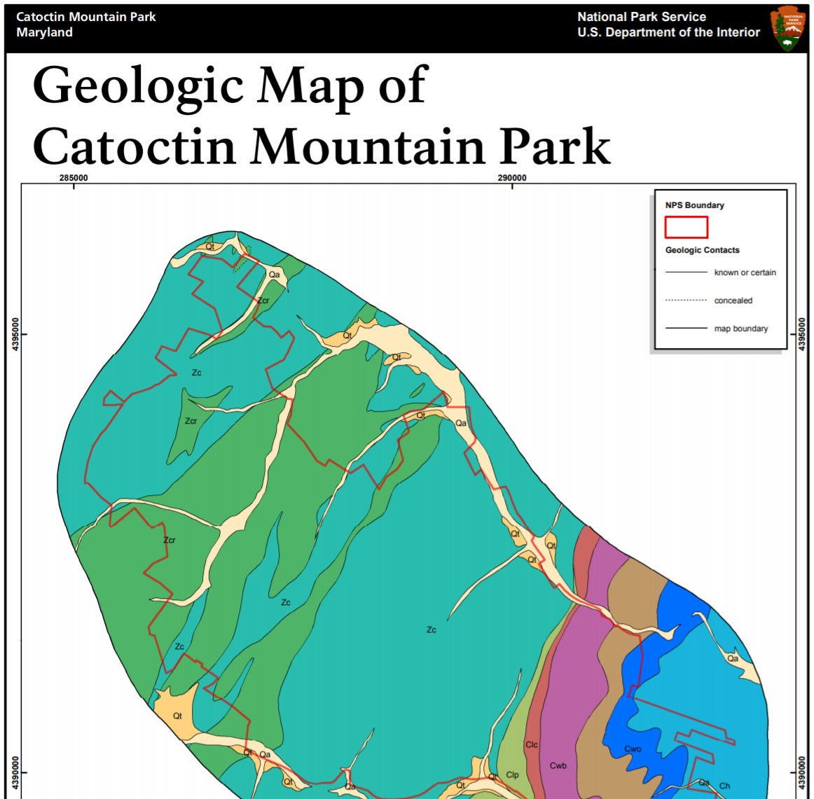 image of catoctin mountain gri geologic map