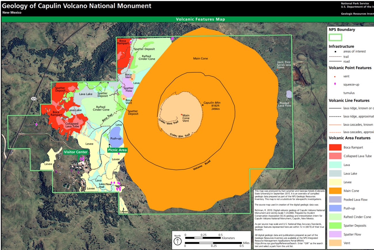 image of capulin volcano geologic map