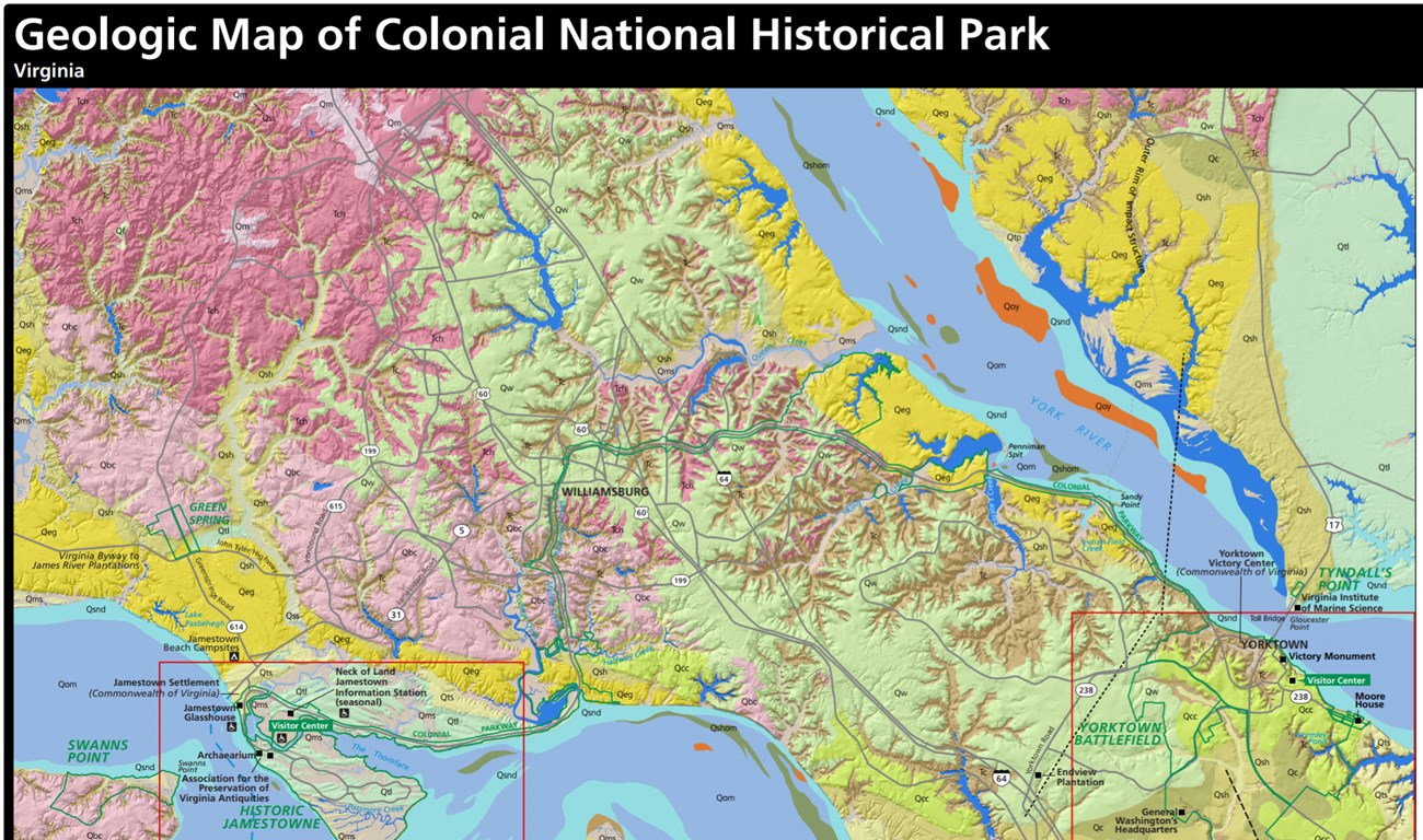 image of colonial national historical park geologic map