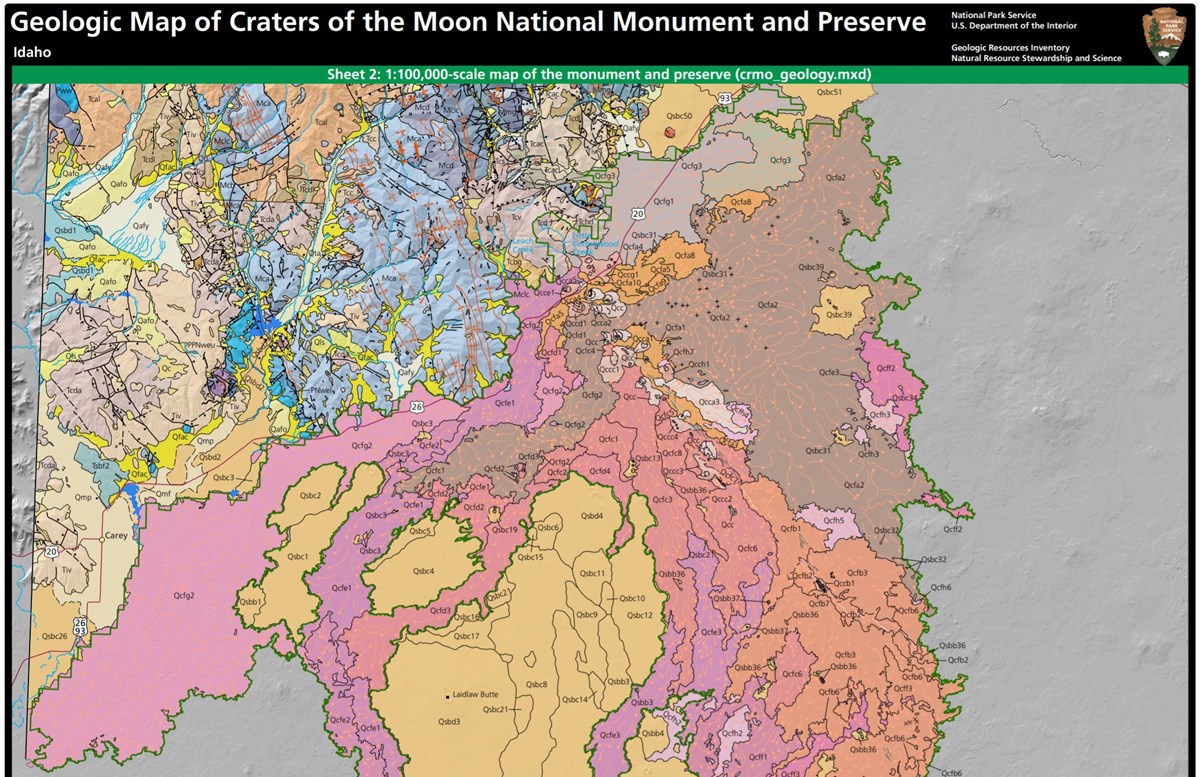 Craters Of The Moon National Monument Map Nps Geodiversity Atlas—Craters Of The Moon National Monument & Preserve,  Idaho (U.s. National Park Service)