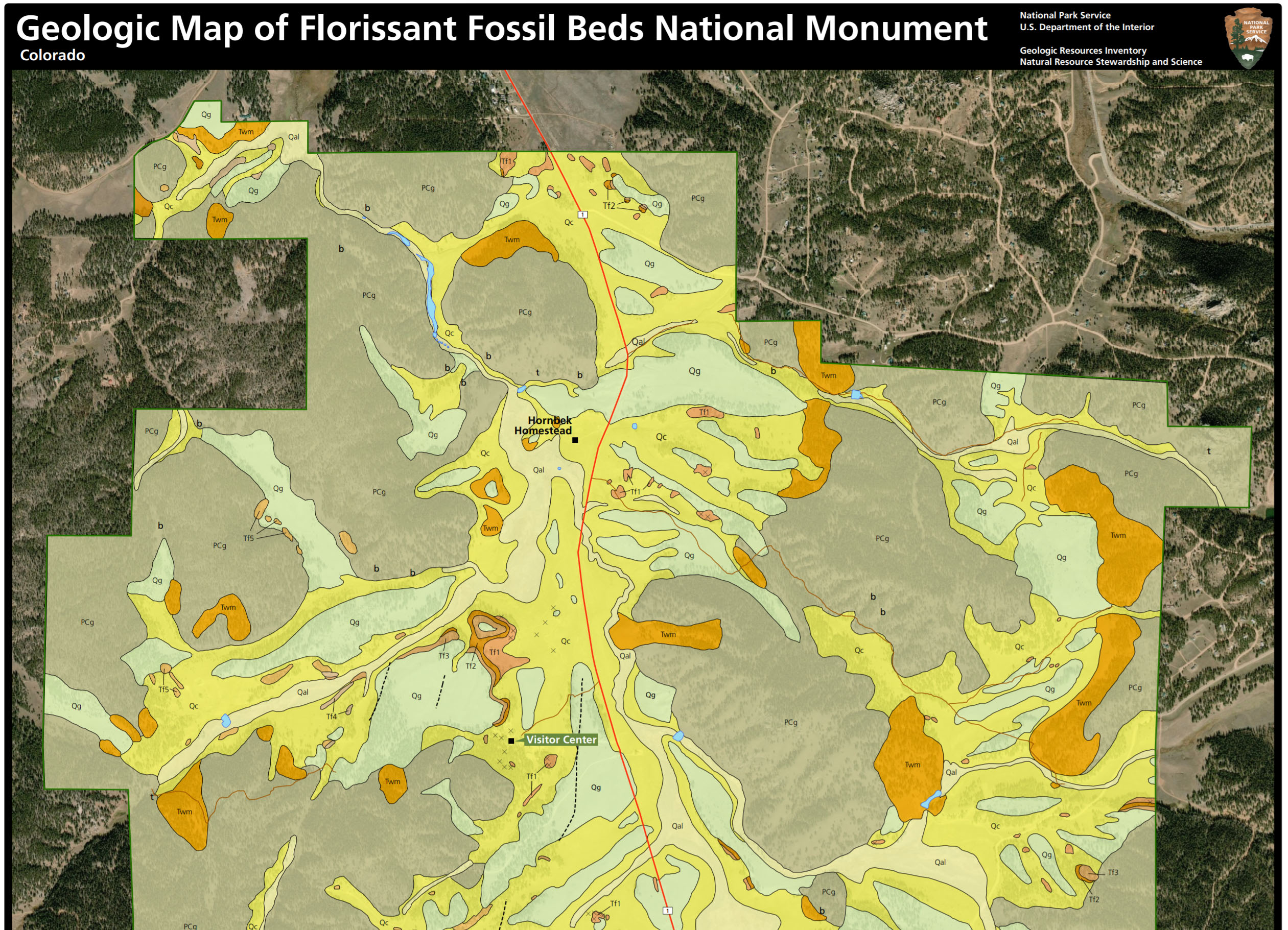 Florissant Fossil Beds National Monument Map Nps Geodiversity Atlas—Florissant Fossil Beds National Monument, Colorado  (U.s. National Park Service)