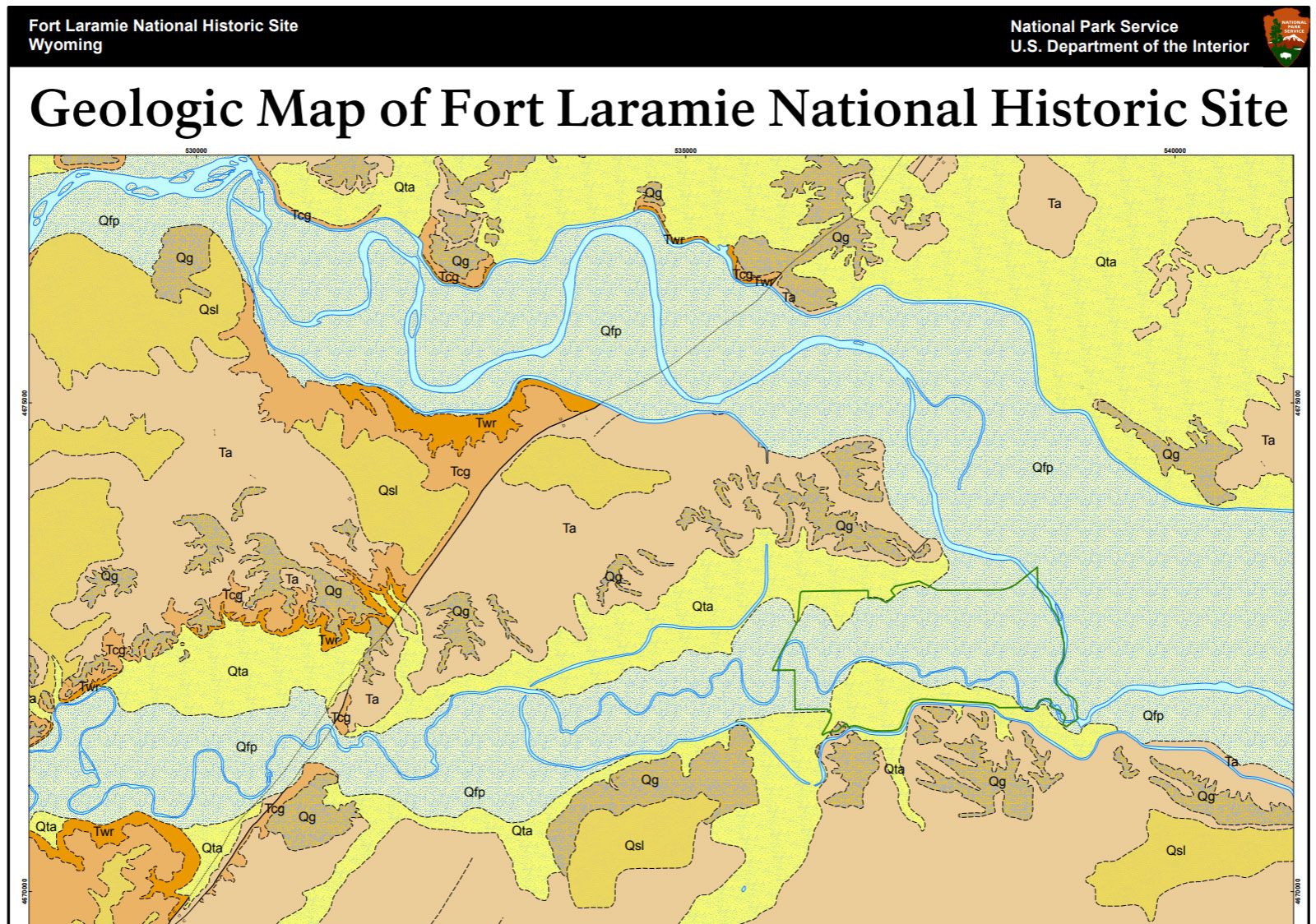 NPS Geodiversity Atlas—Fort Laramie National Historic Site, Wyoming (U 