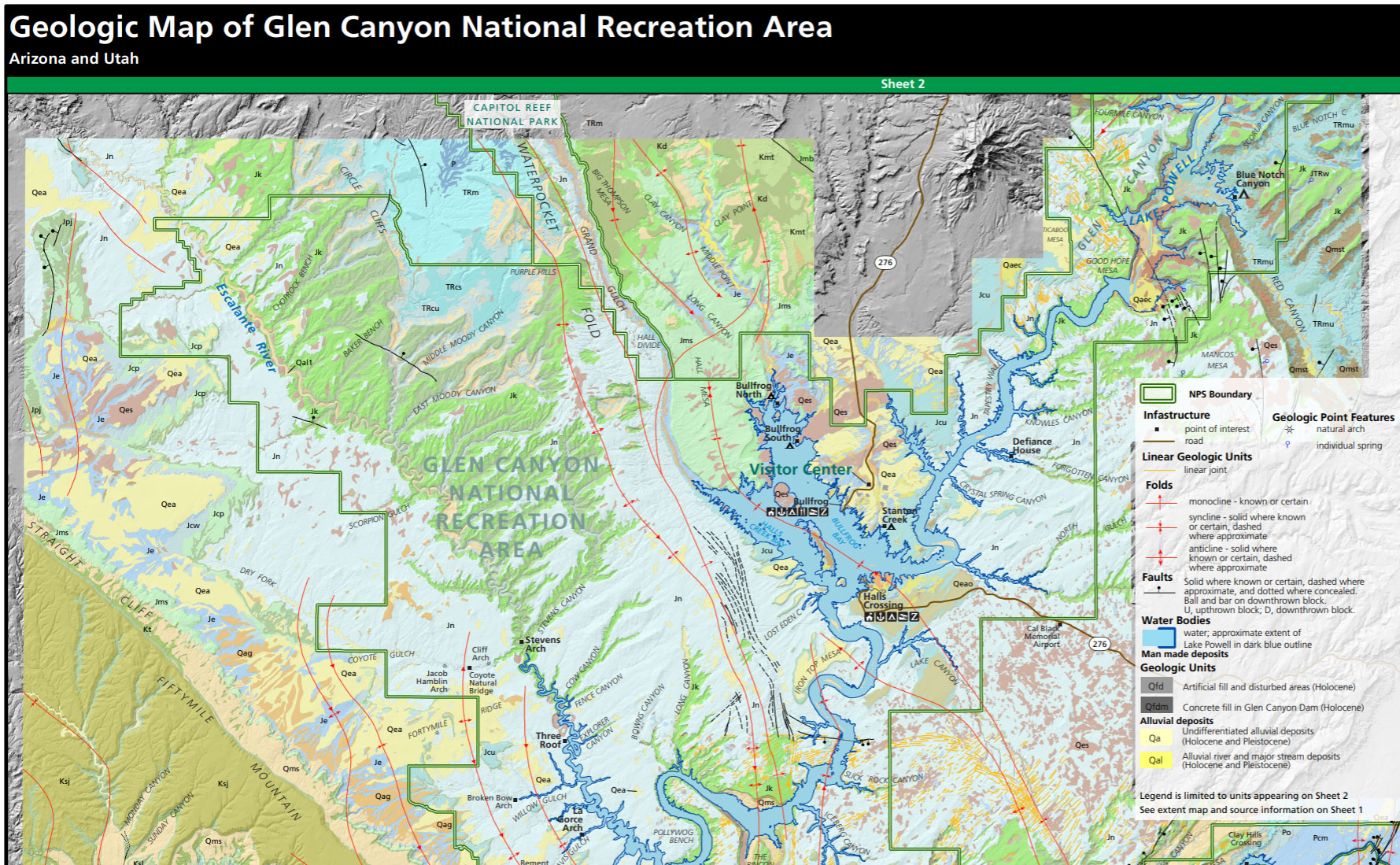 NPS Geodiversity Atlas—Glen Canyon National Recreation Area, Arizona 
