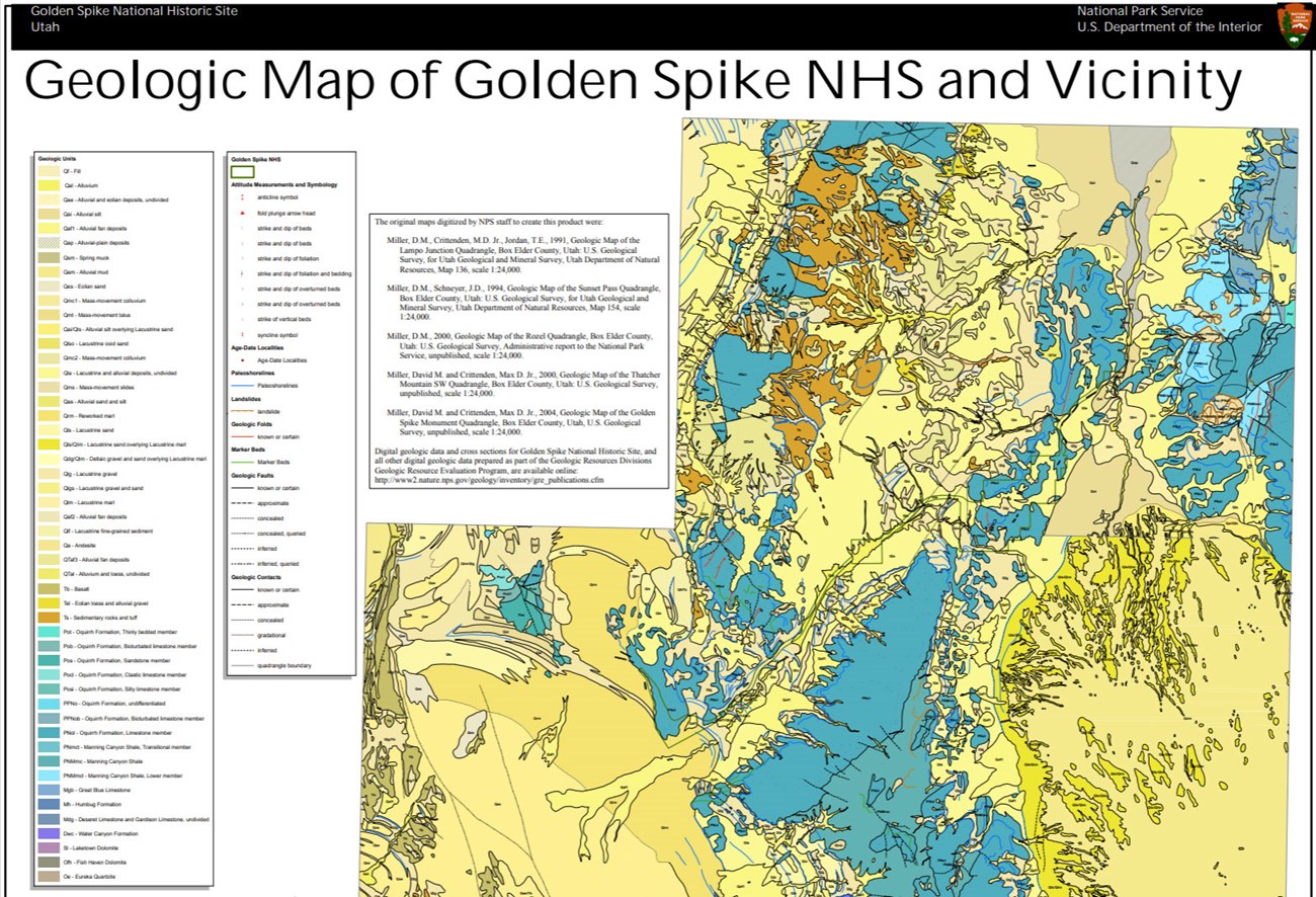 image of golden spike gri geologic map