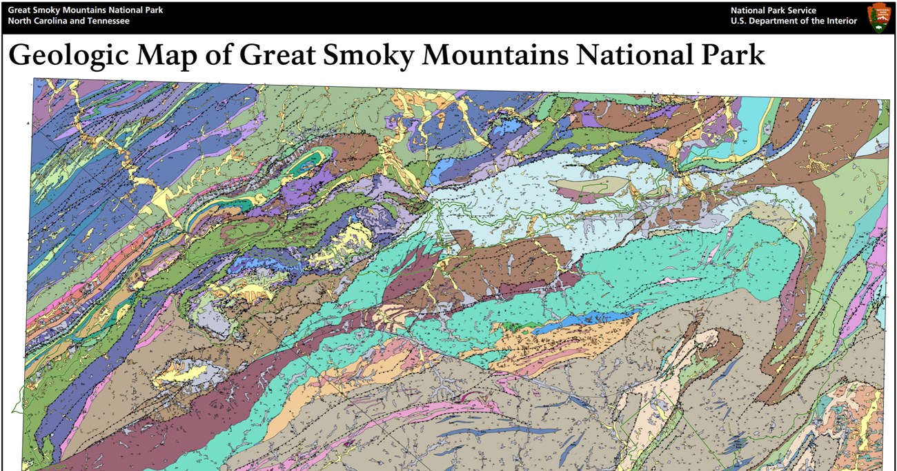 image of great smoky mountains gri geologic map