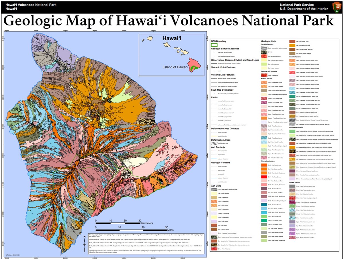 image of hawaii volcanoes gri geologic map