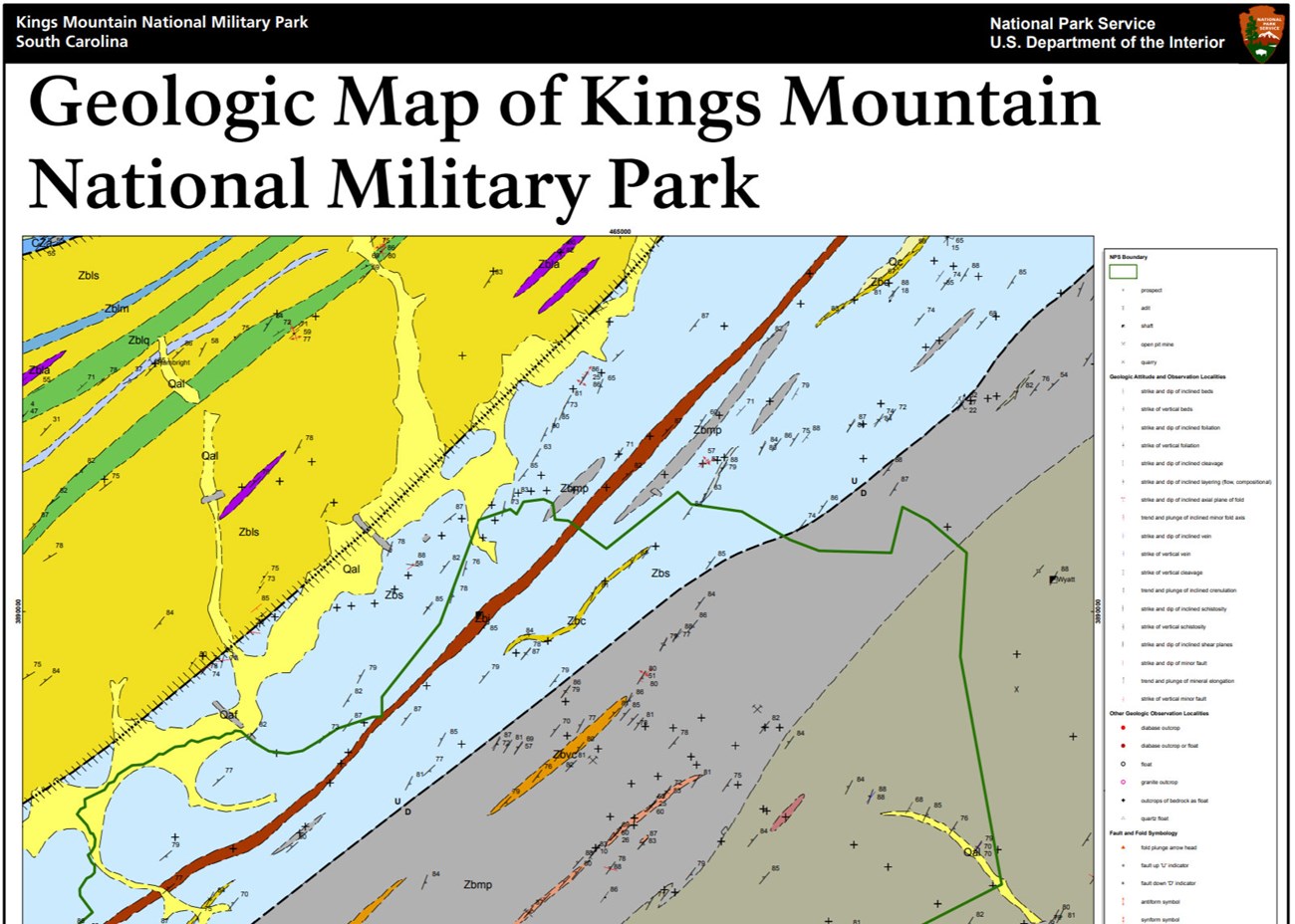 image of kings mountain gri geologic map