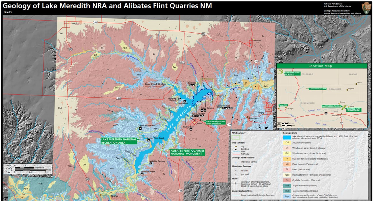 image of lake meredith geologic map