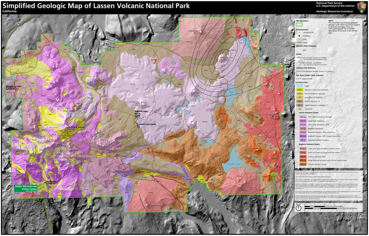 image of lassen volcanic gri geologic map