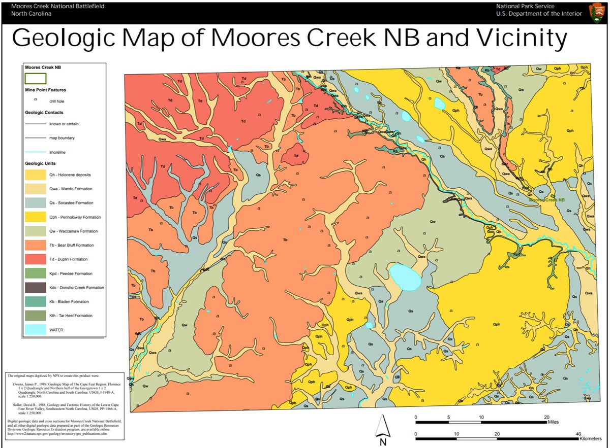image of moores creek gri geologic map