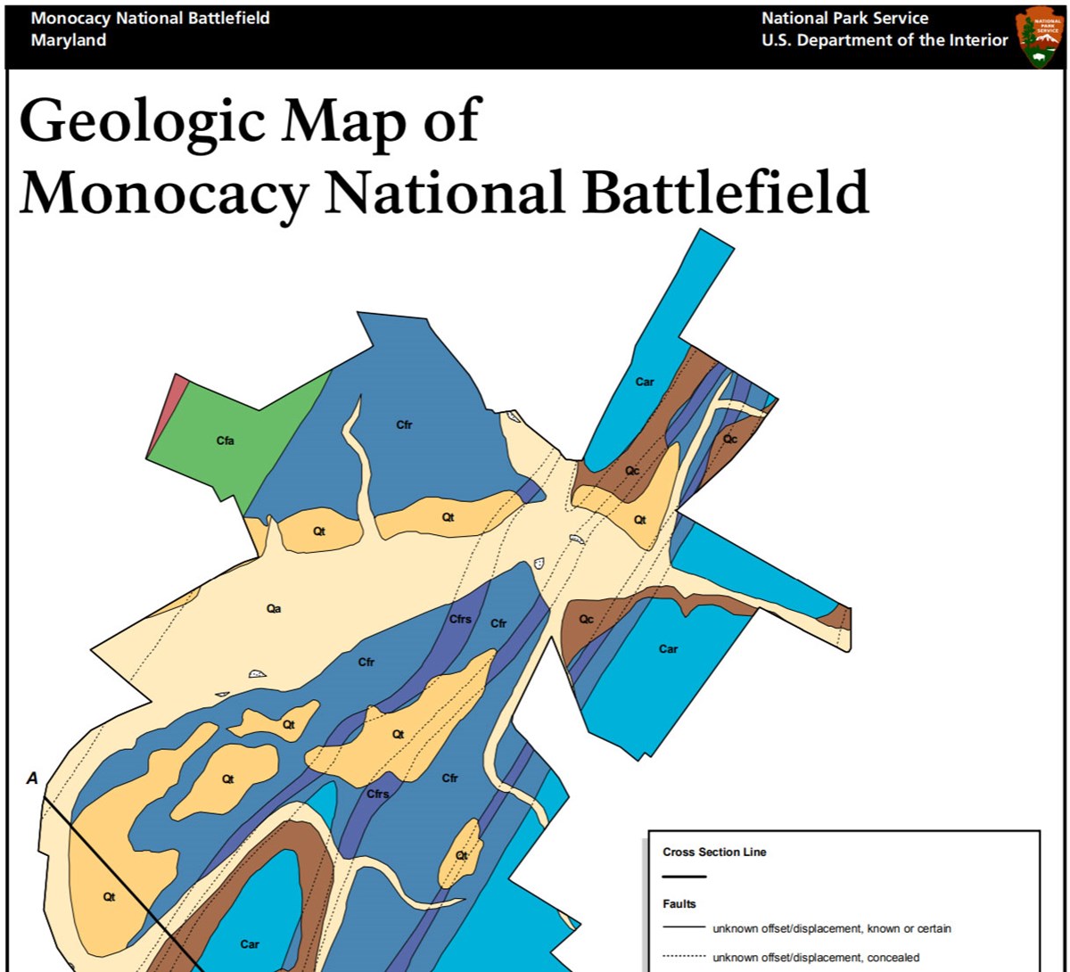 image of monocacy gri geologic map