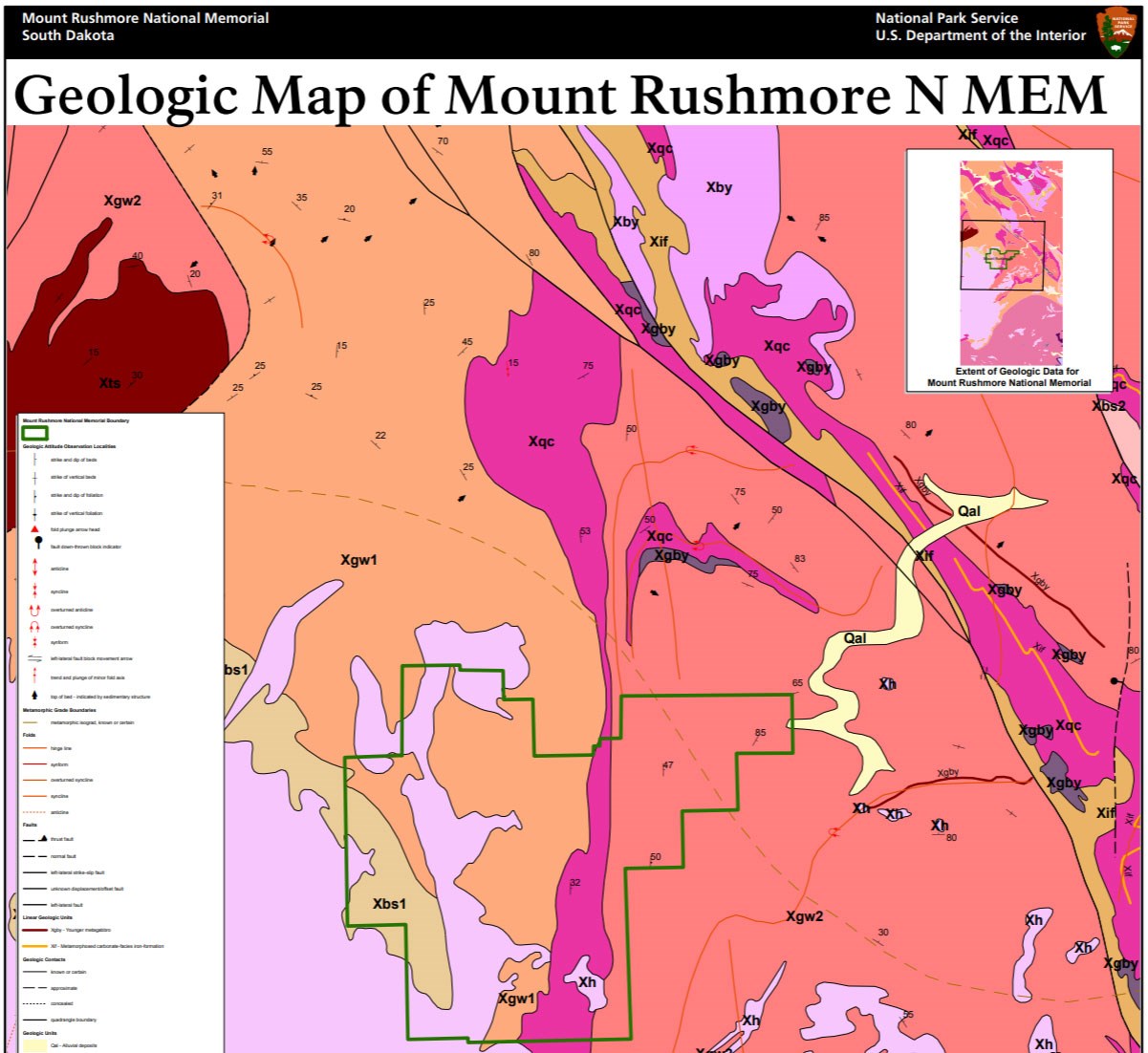 image of mount rushmore gri geologic map
