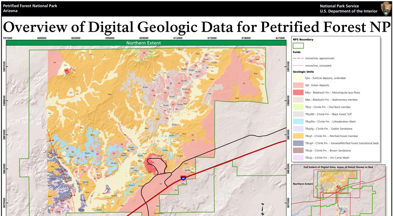 image of petrified forest gri geologic map