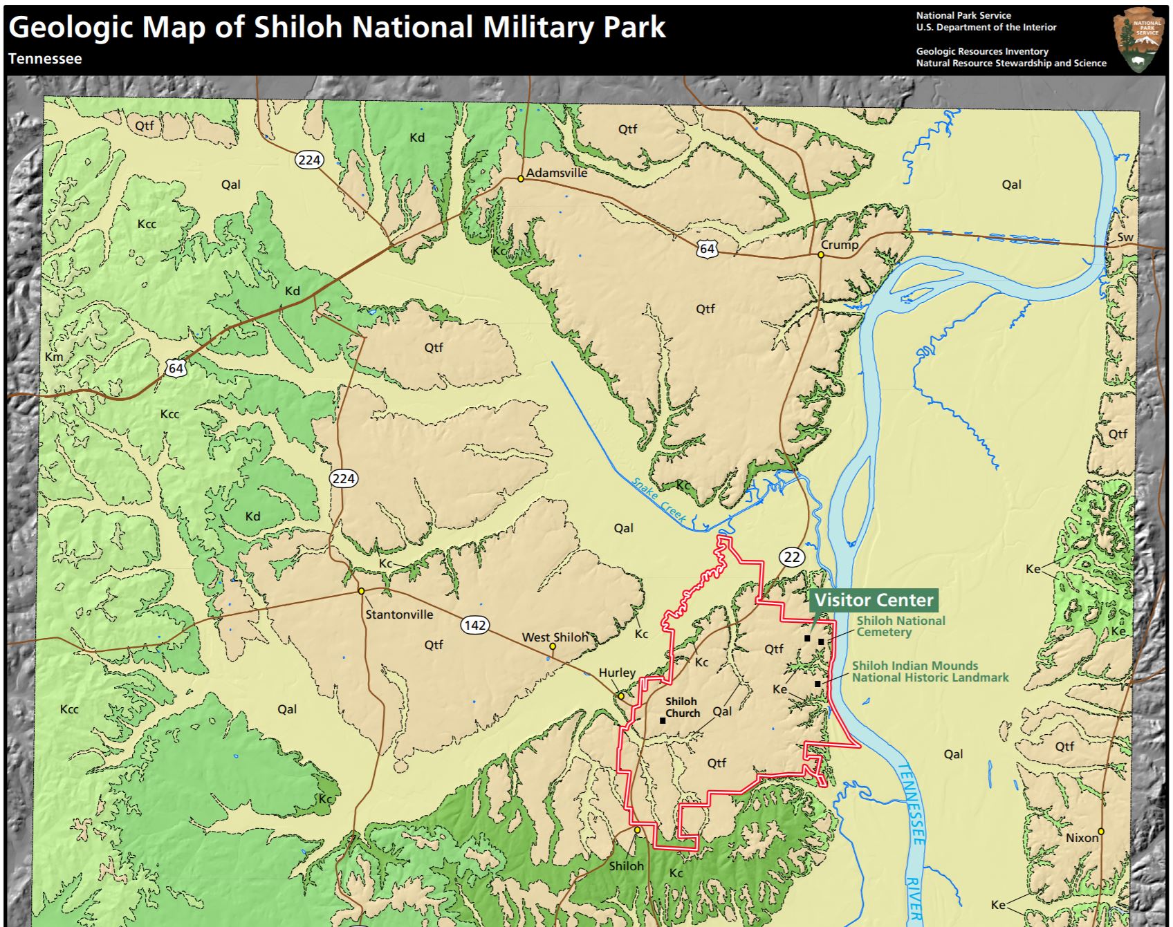 Shiloh Park Field Map Nps Geodiversity Atlas—Shiloh National Military Park, Tennessee And  Mississippi (U.s. National Park Service)