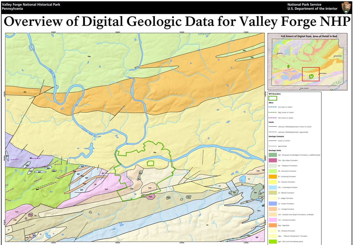 image of valley forge gri geologic map