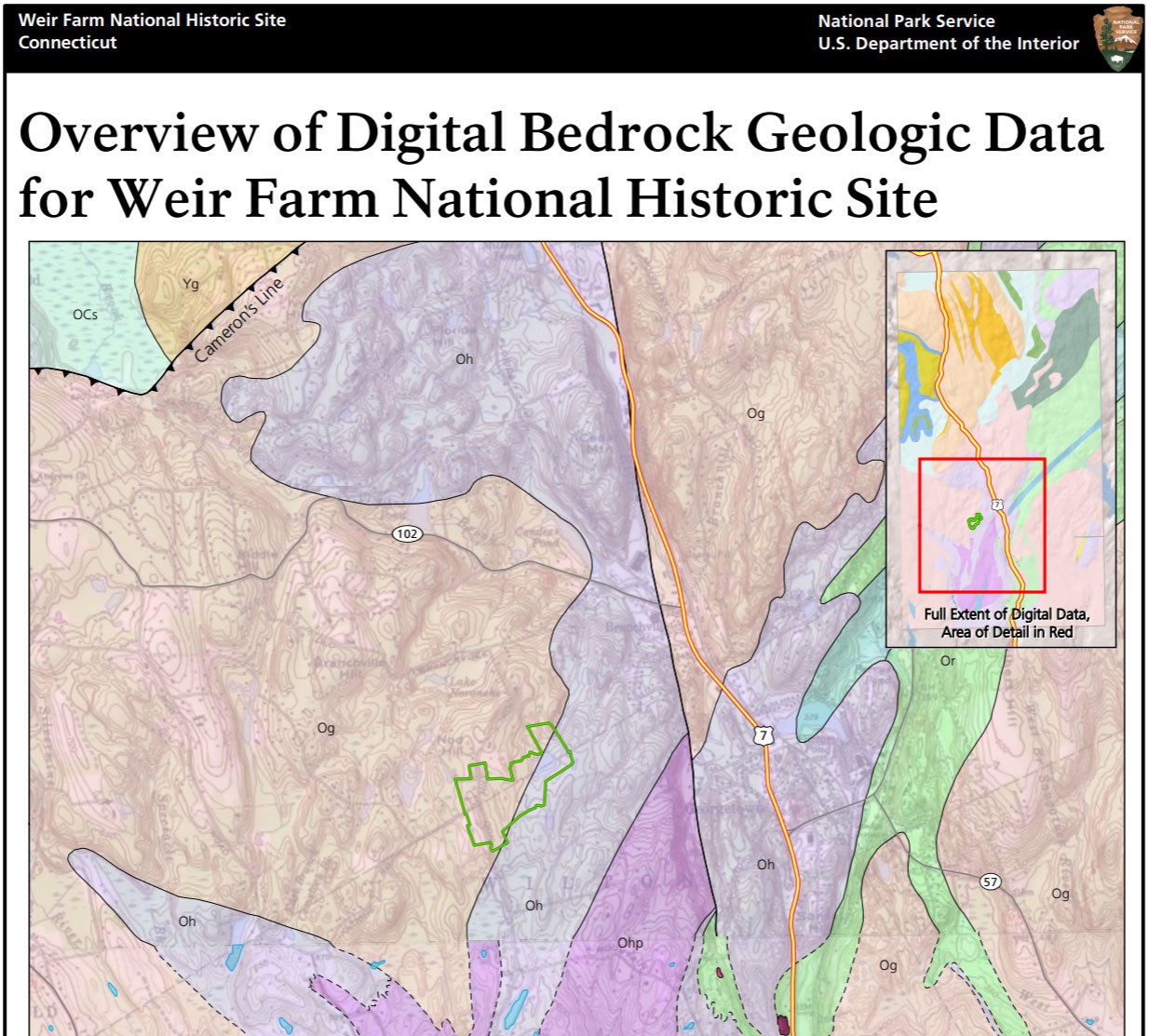 image of weir farm gri geologic map