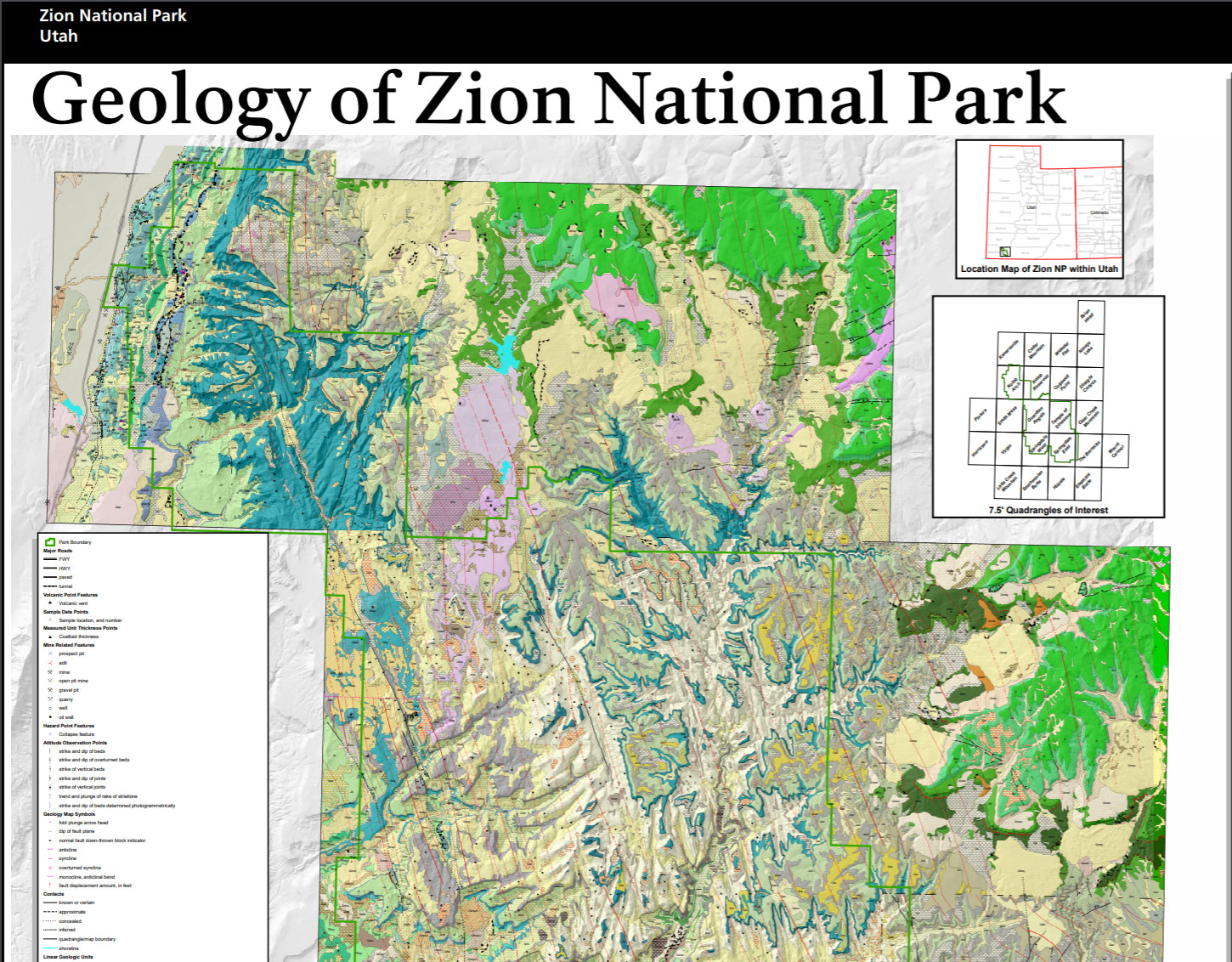 map of zion national park Nps Geodiversity Atlas Zion National Park Utah U S National