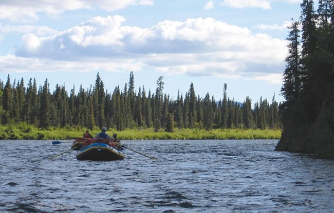 raft on river