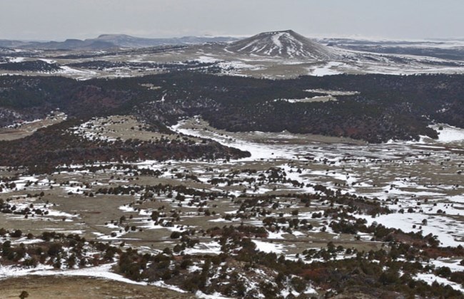 distant view of capulin volcano