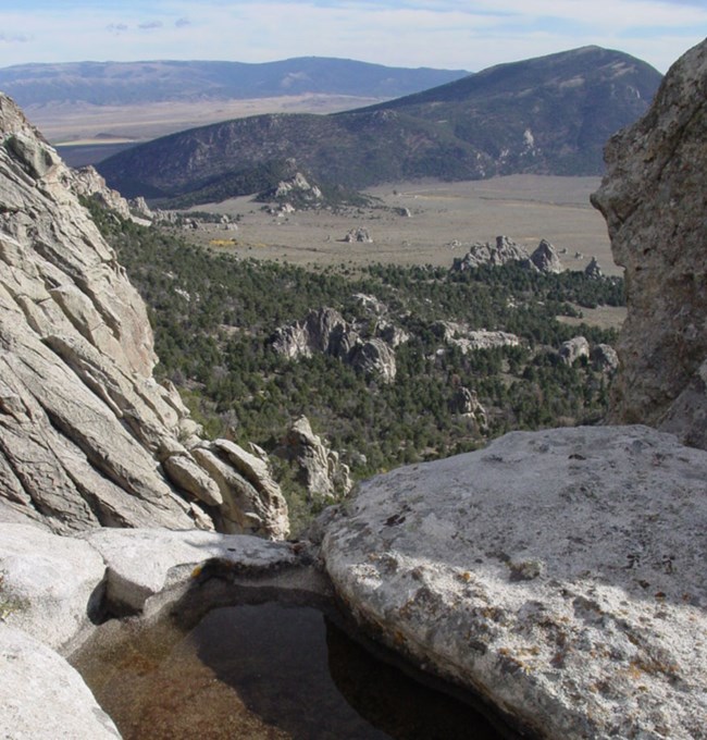 granite outcrop with ponded water