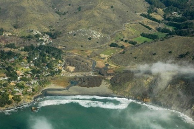 aerial photo of muir beach