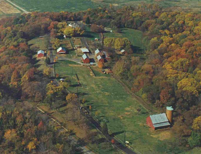 aerial view of farm