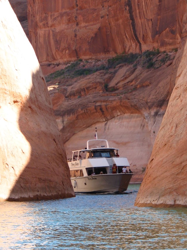 boat in narrow canyon