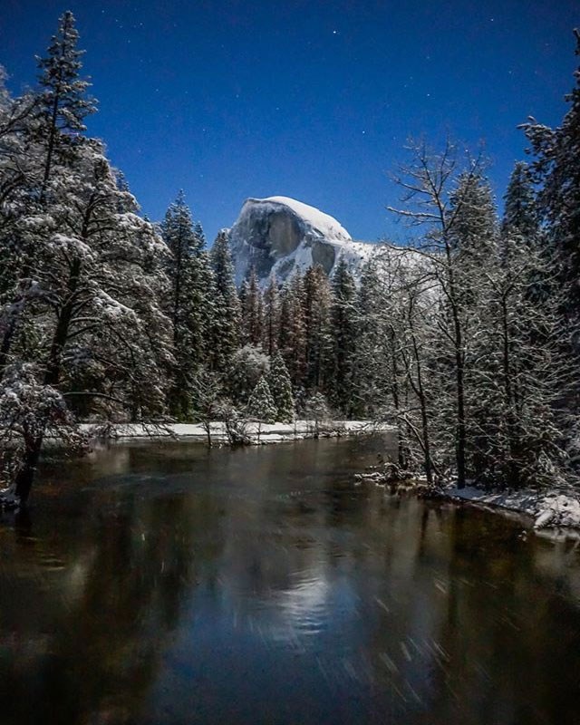 half dome and merced river