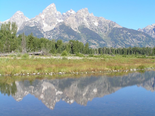 Scenic view of the Teton mountain range in Grand Teton NP