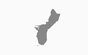 Island of Guam, shaded gray