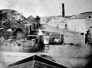 Historic photo of excavated area. Historic photo of excavated area.