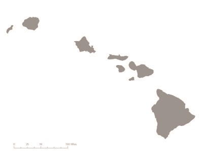 hawaii State of Hawaii shaded gray
