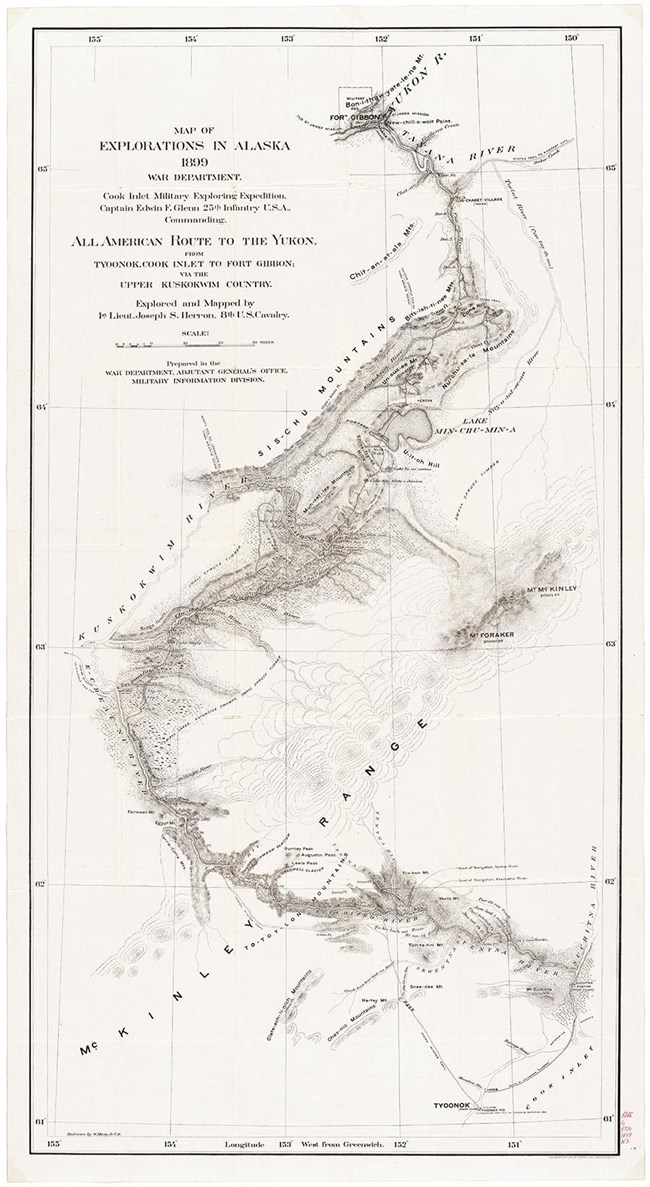 a hand drawn map showing a series of rivers running east to west and mountains in between