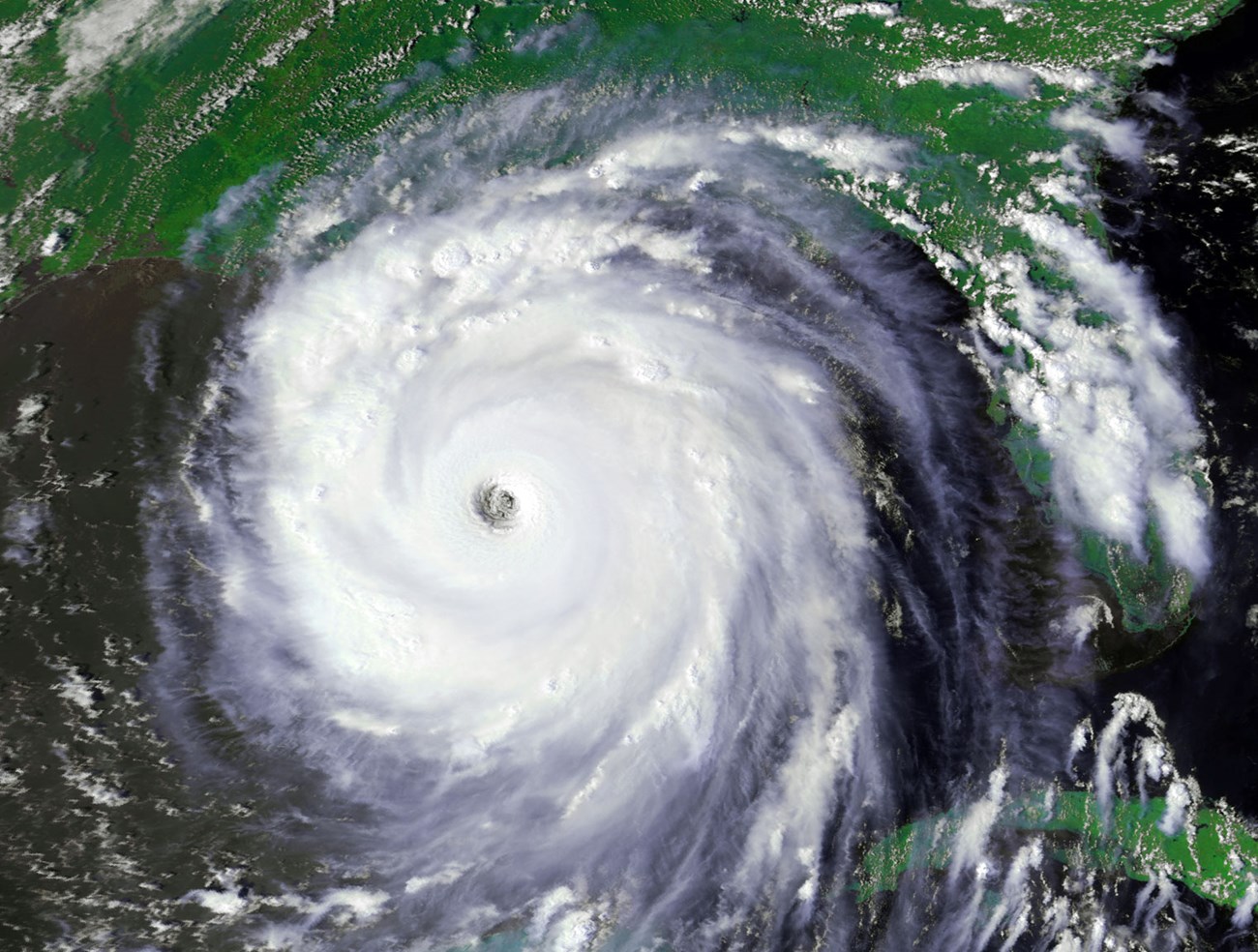 view of hurricane from above