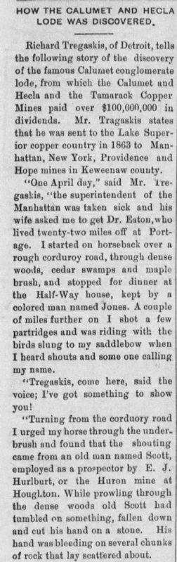 Newspaper clipping from Pioche Record 1904