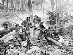 "The Battle of Kings Mountain." From a painting by F. C. Yohn "The Battle of Kings Mountain." From a painting by F. C. Yohn