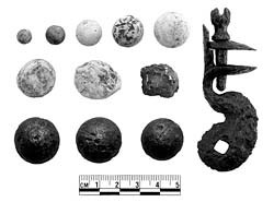 Various artifacts from the Revolutionary War surveys Various artifacts from the Revolutionary War surveys