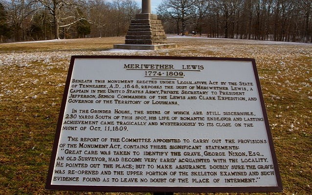 photo of a wayside at meriwether lewis's monument