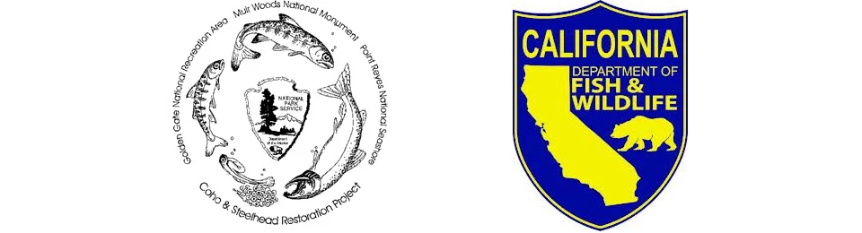 Partner logos Coho & Steelhead Restoration Project and CA Department of Fish and Wildlife logos