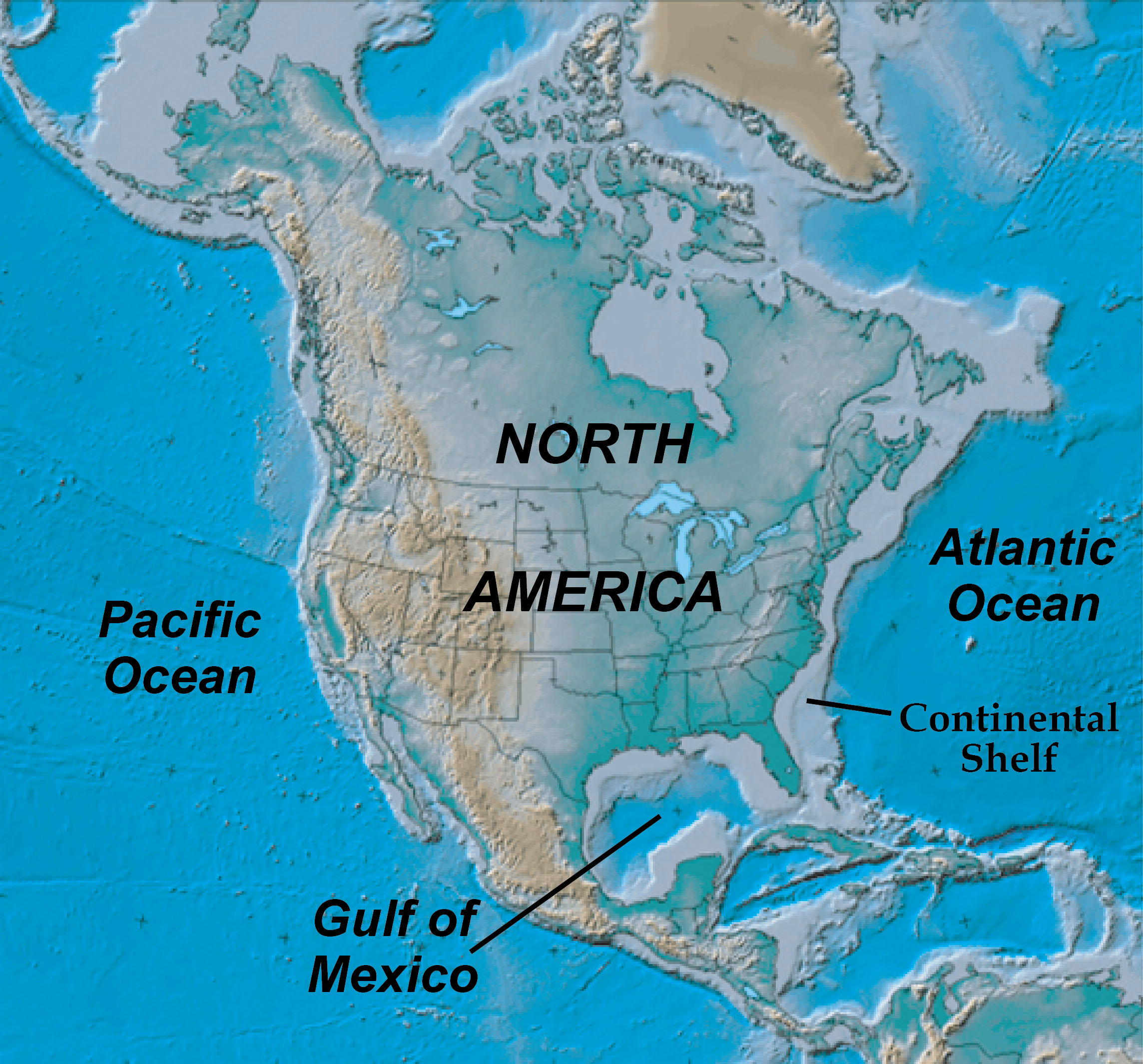 Atlantic Ocean On Map Of United States 