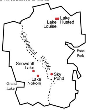 Map of the five lakes included in the study.