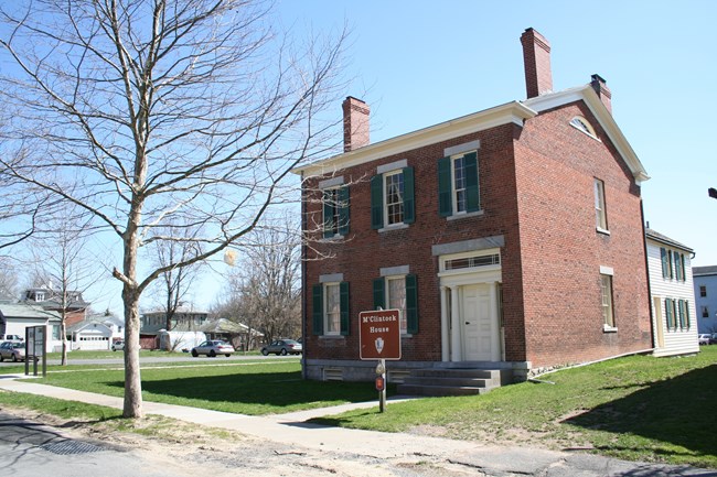 The M'Clintock House in Seneca Falls, New York was home to Mary Ann M'Clintock. The house is listed on the National Register of Historic Places and is the subject of a Teaching with Historic Places lesson plan.