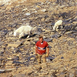 Andrew Milner with goats