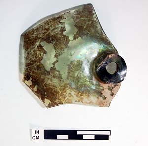 Glass from the Tavern site. (NPS photo) Glass from the Tavern site.
