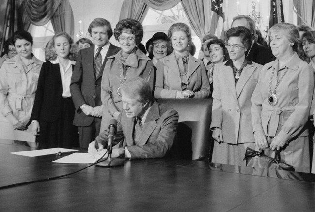 Jimmy Carter signing extension of Equal Rights Amendment (ERA) in 1978, Courtesy of NARA Jimmy Carter signing extension of Equal Rights Amendment (ERA) in 1978, Courtesy of NARA