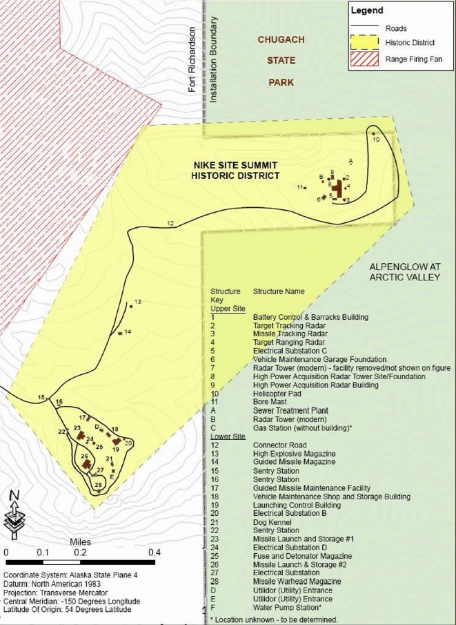 Map of the Summit Historic District.(U.S. Army Garrison-Alaska)