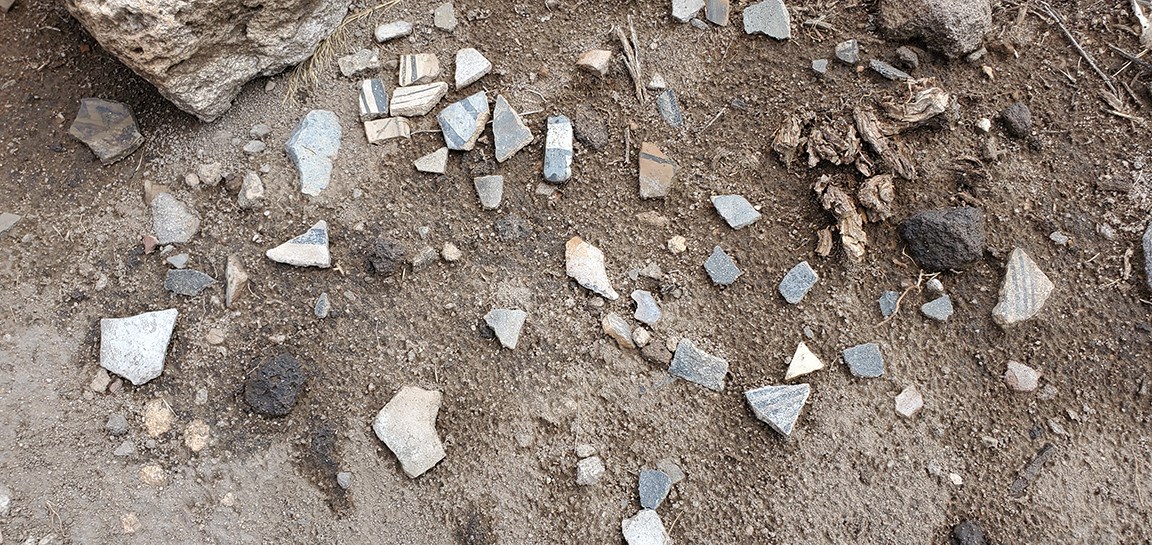 pottery scatter