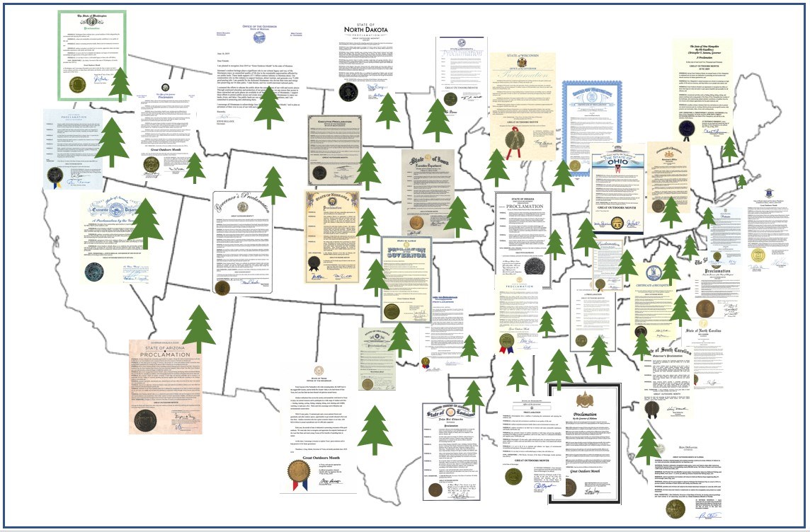 map indicating states that have signed a proclamation