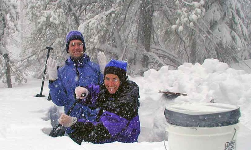 Sampling Snowpack at Apgar Lookout