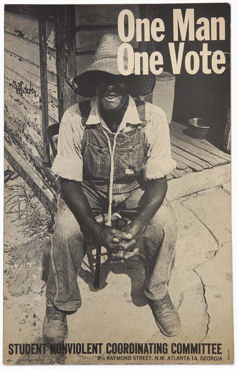 sncc-omov B&W image of a SNCC poster